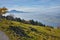 Panorama of Mount Pilatus and Lake Lucerne covered with frog, Alps, Switzerland