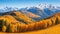 Panorama mountain autumn landscape ,trees ,forest.