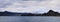 Panorama of a mountain lake. Somewhere in the vastness of Mongolia