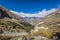 The panorama of mountain landscape of Ala-Archa gorge