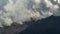 panorama of mountain peaks in thick clouds. Sochi, Krasnaya Polyana