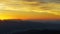 Panorama of mountain silhouettes at sunset
