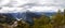 Panorama mountain view to lake Koenigssee, Berchtesgaden in Bavaria, Germany