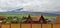 panorama of the mountains with the clouds shrouding