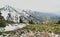 Panorama of mountains covered with snow, Kazakhstan, Zailiyskiy Alatau