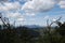 Panorama of the mountains and forests of Bages in Catalonia photographed from the mount of La Mola. View of Montserrat.