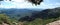 Panorama of the mountains and forests of Bages in Catalonia photographed from the mount of La Mola. View of Montserrat.