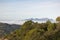 Panorama of the mountains and forests of El Valles in Catalonia photographed from the mount of La Mola. View of Montserrat.