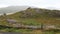 Panorama of mountains and green valleys