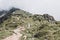 Panorama of mountains scene, walk through the great Aletsch Glacier