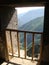 Panorama of mountains seen by a window of a monastery in Armenia.