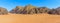 Panorama of Mountains of Wadi Rum desert