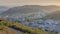 Panorama Mountainside residential area in San Diego, California against the sunset in the sky