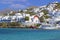 Panorama of Mykonos town, Greece