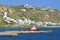 Panorama of Mykonos town, Greece