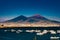 Panorama of Naples, view of the port in the Gulf of Naples,