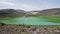 Panorama of Narligol volcanic crater lake with Geothermal field, near mountain Hassan, Cappadocia, Anatolia