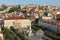 Panorama. The National Teather and Rossio square. Lisbon. Portugal