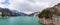 Panorama of nature dam snow mountain range landscape with blue sky from matsumoto to Toyama, Tateyama Kurobe Alpine Route, Japan A