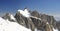 Panorama of the Needle like Mountains Peaks of the French Alps in the Mont Blanc Natural Resort