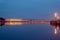 Panorama of the Neva river with the promenade des Anglais and the building of the Senate and Synod