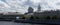 Panorama Neva river, Tuchkov Bridge, Catherine Church, Saint Petersburg, Russia