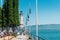 Panorama of the New lighthouse in the harbor of Lindau