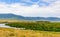 Panorama of Ngorongoro crater National Park with the Lake Magadi. Safari Tours in Savannah of Africa. Beautiful landscape scenery