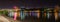 Panorama of night city with embankment of Rostov-on-Don