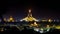 Panorama at night with golden pagoda, arts & architecture, historic buildings