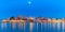 Panorama of night Venetian quay, Chania, Crete