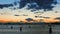 Panorama Night in Venice with channels and silhouettes of houses