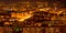 Panorama of nightlife Russia, the evening city of Saratov with Volga River