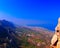 Panorama of Northen Cyprus from the top of Saint Hilarion Castle, Kirenia, Northen Cyprus