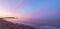 Panorama of ocean beach at the crack of dawn