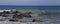 Panorama of the Ocean Splashing on the Rocks