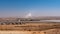 Panorama ofAshalim Power Station. Power station Aschalim. The solar power station is built in the Negev desert south of Beer-Sheva