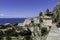 Panorama of old Amantea\'s, top view with coast and sea