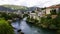 Panorama of The Old Bridge and city of  Mostar, Bosnia and Herzegovina.