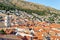 Panorama on Old city with church belfry in Dubrovnik