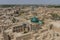 Panorama of the old city from the height of the minaret, Khiva,