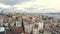 Panorama of the old city of Istanbul from the Galata tover. The ancient city with red roofs. Panoramic view of Istanbul