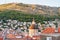 Panorama of Old city with St Blaise church dome Dubrovnik