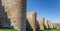 Panorama of the old city wall of Avila