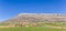 Panorama of old farms in the landscape of Castilla y Leon, Spain