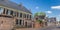 Panorama of old houses on the Brink square in Assen