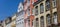 Panorama of old houses in the historic center of Flensburg