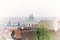 Panorama of the Old Town architecture in Prague. Vintage soft colors tone.