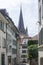 Panorama of old town of city of Lausanne, Switzerland