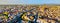 Panorama of the old town of Strasbourg with the Cathedral, France